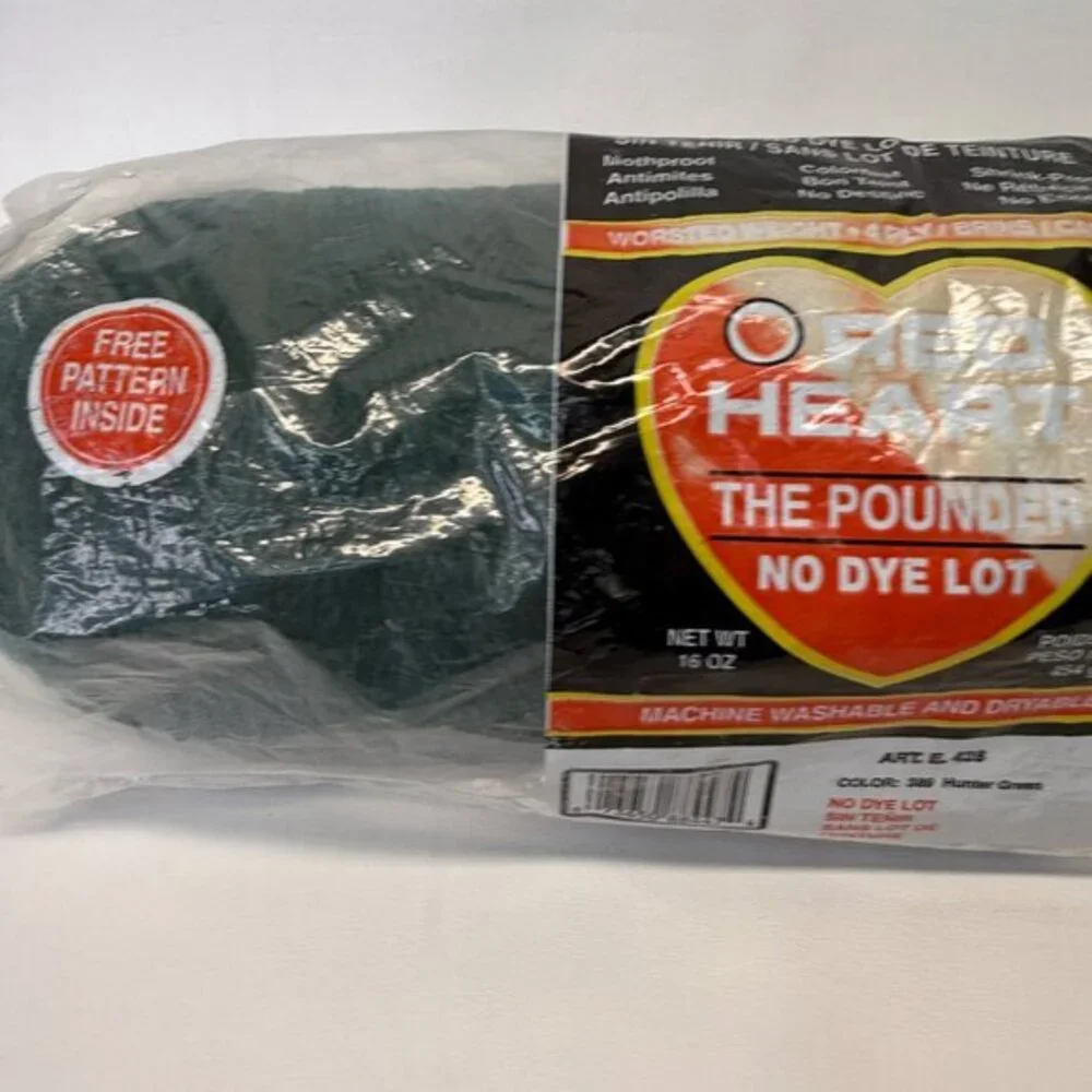 Red Heart The‎ Pounder Acrylic Yarn 389 Hunter Green No Dye Lot 16 oz